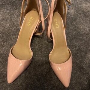RAID Blush Croc-Patterned Heels